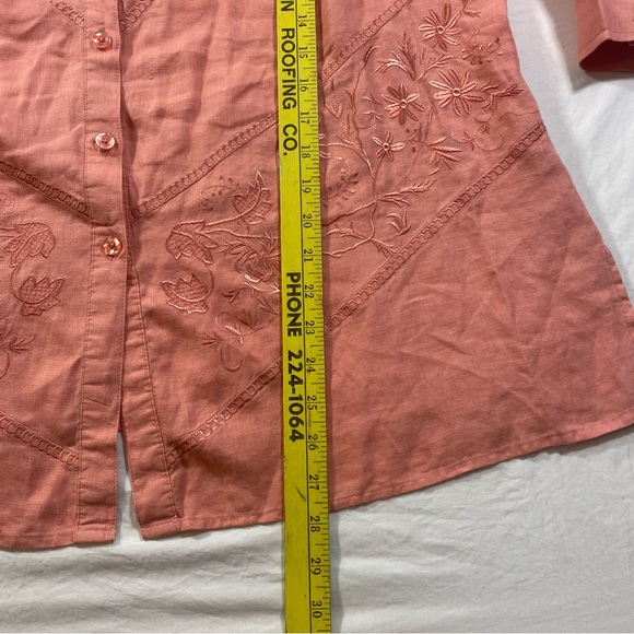 Edward Woman Linen Cardigan Top Women’s 2X Button down long sleeve Top shirt - Picture 4 of 9